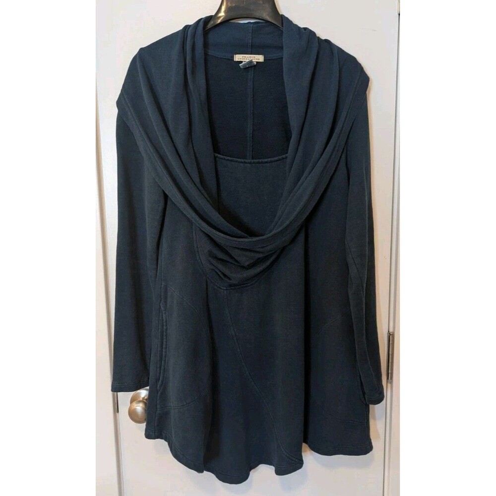 Prairie Underground Your Orbit Cowl Neck Tunic S Blue Hemp Lagenlook Artsy